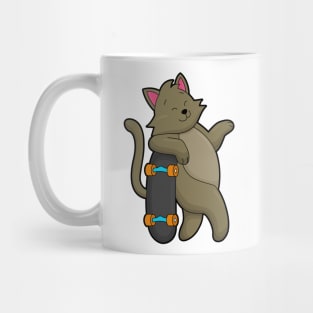 Cat as Skater with Skateboard Mug